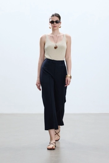 BE BLUE - LACİVERT FLARE PANTOLON