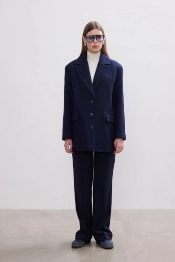 BE BLUE - LACİVERT KAŞE BLAZER